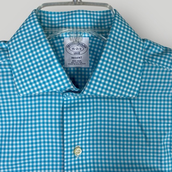 Brooks Brothers 1818 Shirt Mens‎ Size 15 - 2/3 Regent Fit Non Iron Button Up - Picture 8 of 9